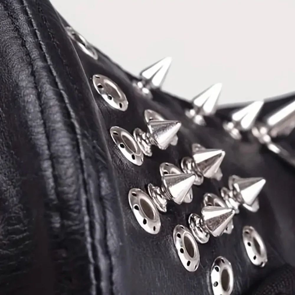 {NEW} Men's Rivet Punk Black Studded Face Mask One Size